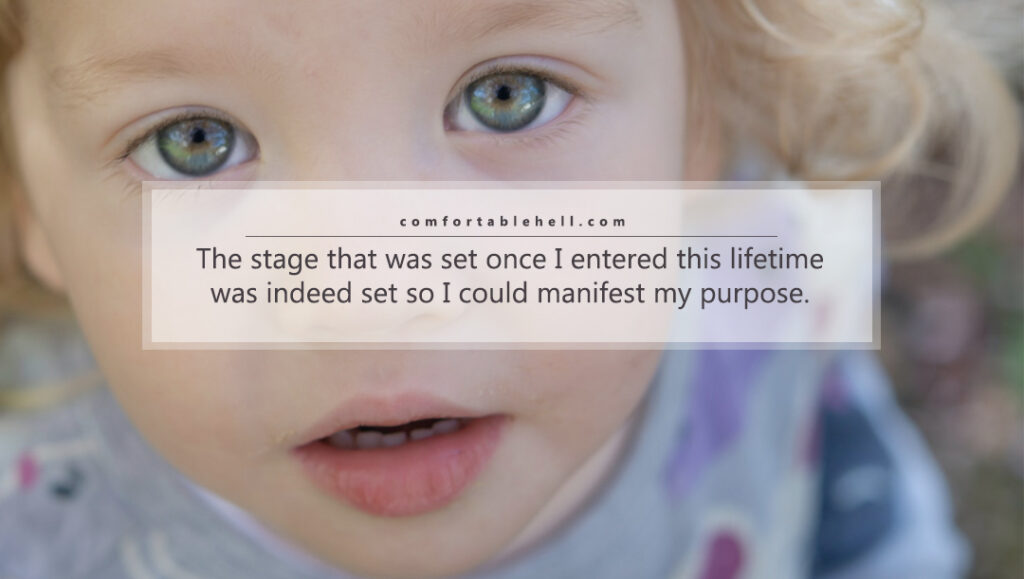 closeup image of a little blond girl with text overlay of quotes from the article "When You Open Your Eyes You Realize How Shut They Were" by Comfortable Hell