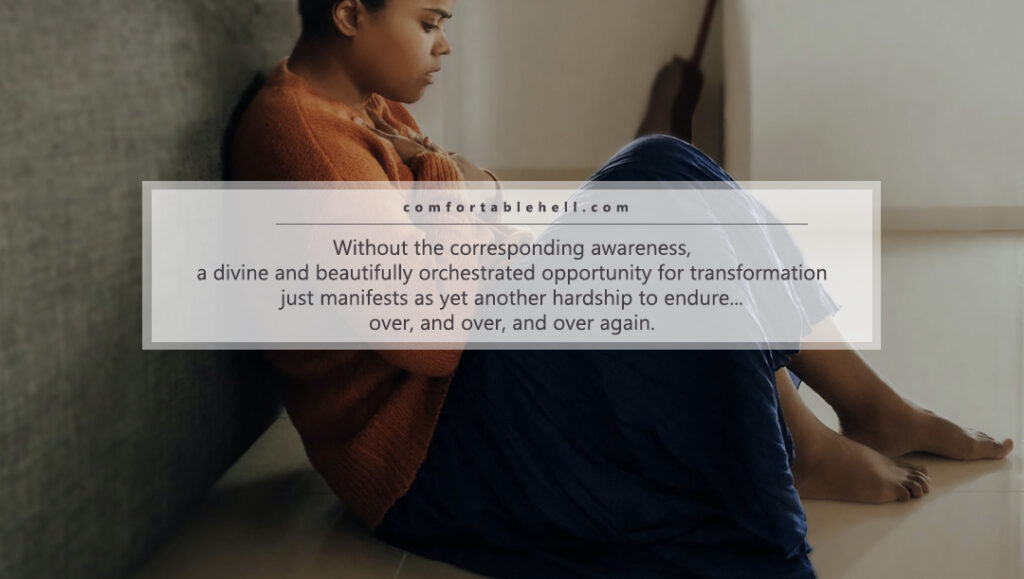an image of a sad black woman seated on the floor with text overlay of a quote from the article "The Tale of the Bully and the Betrayer The Perfect Match" by Comfortable Hell